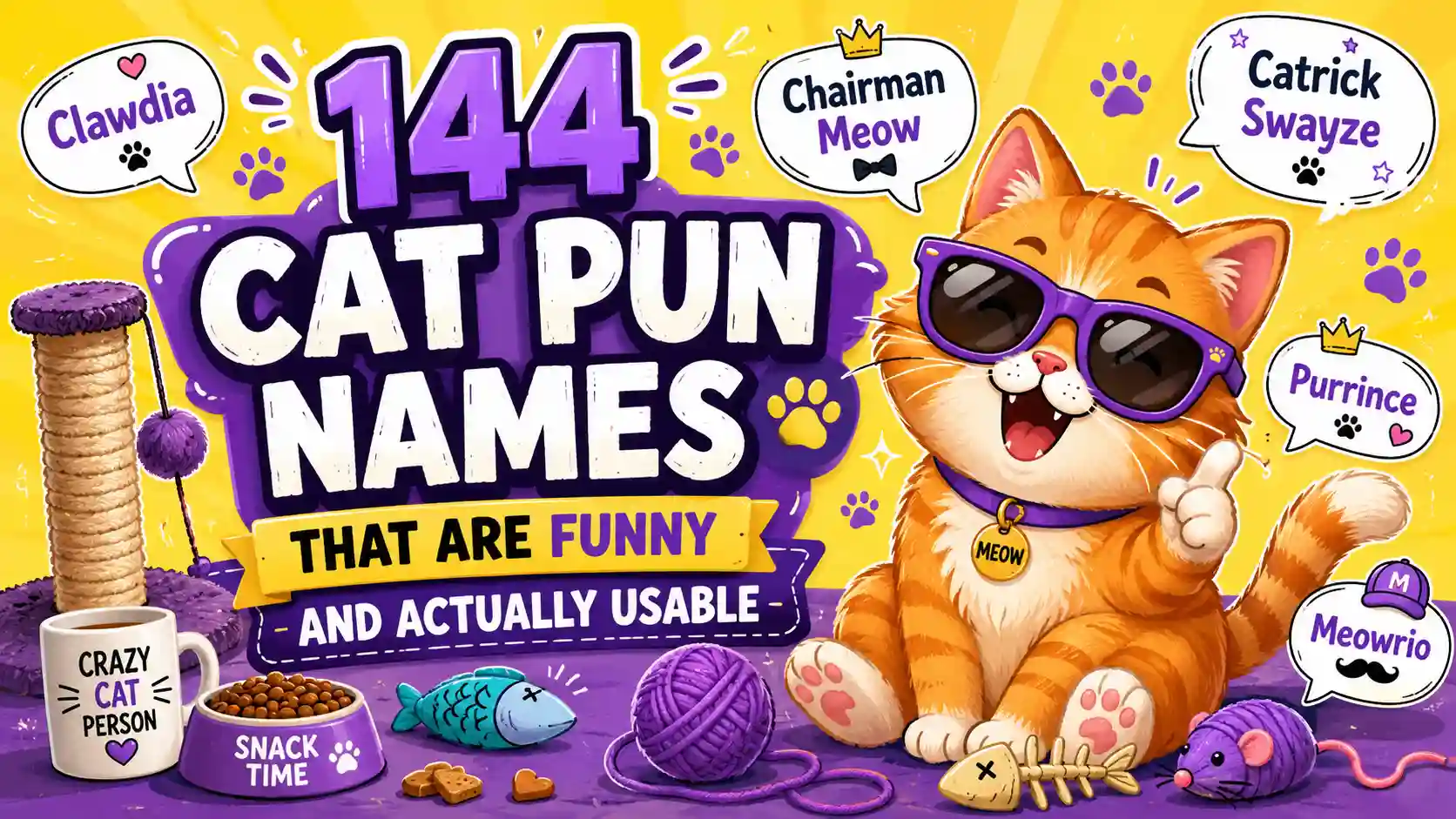 144 Cat Pun Names That Are Funny and Actually Usable