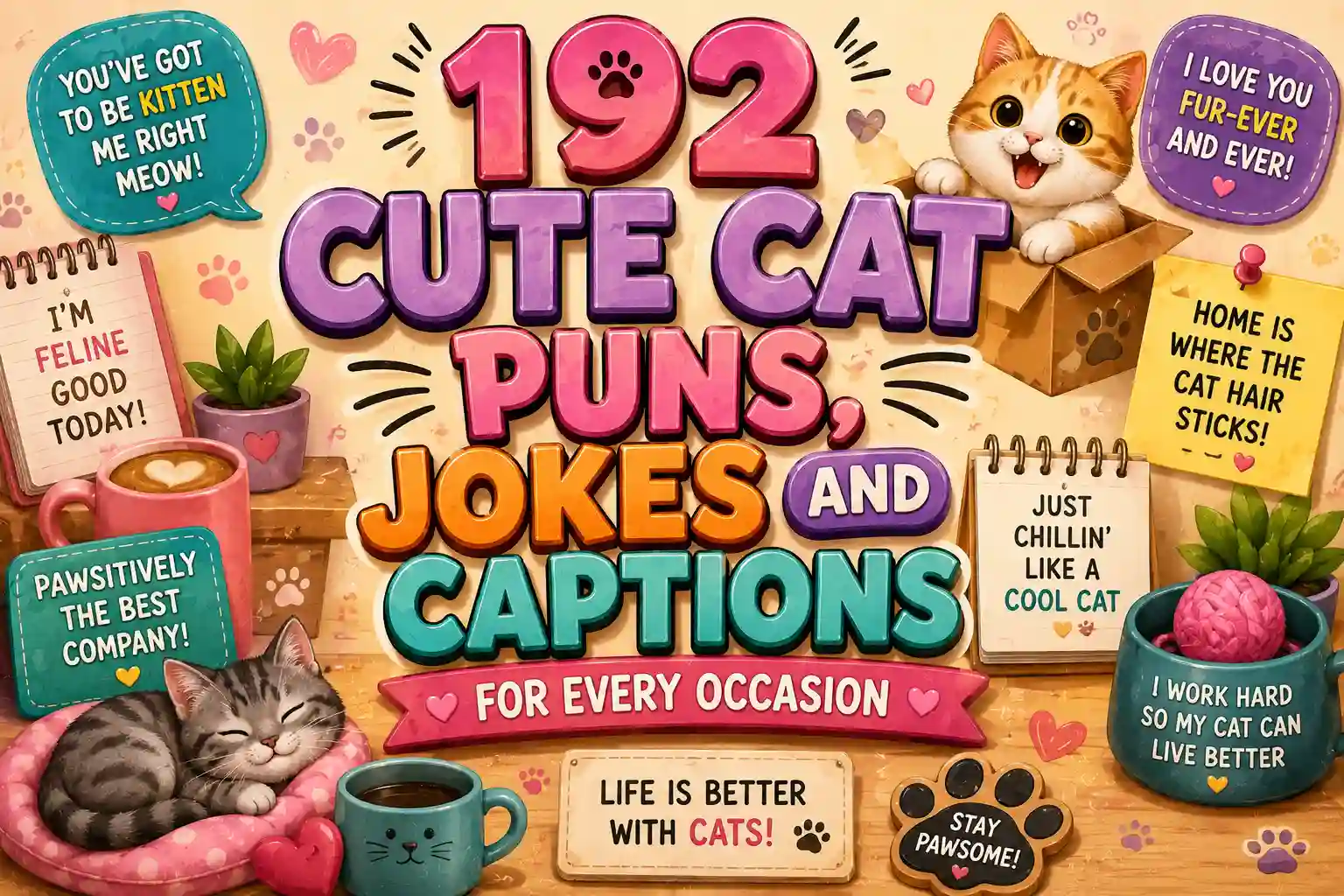 192 Cute Cat Puns, Jokes and Captions for Every Occasion