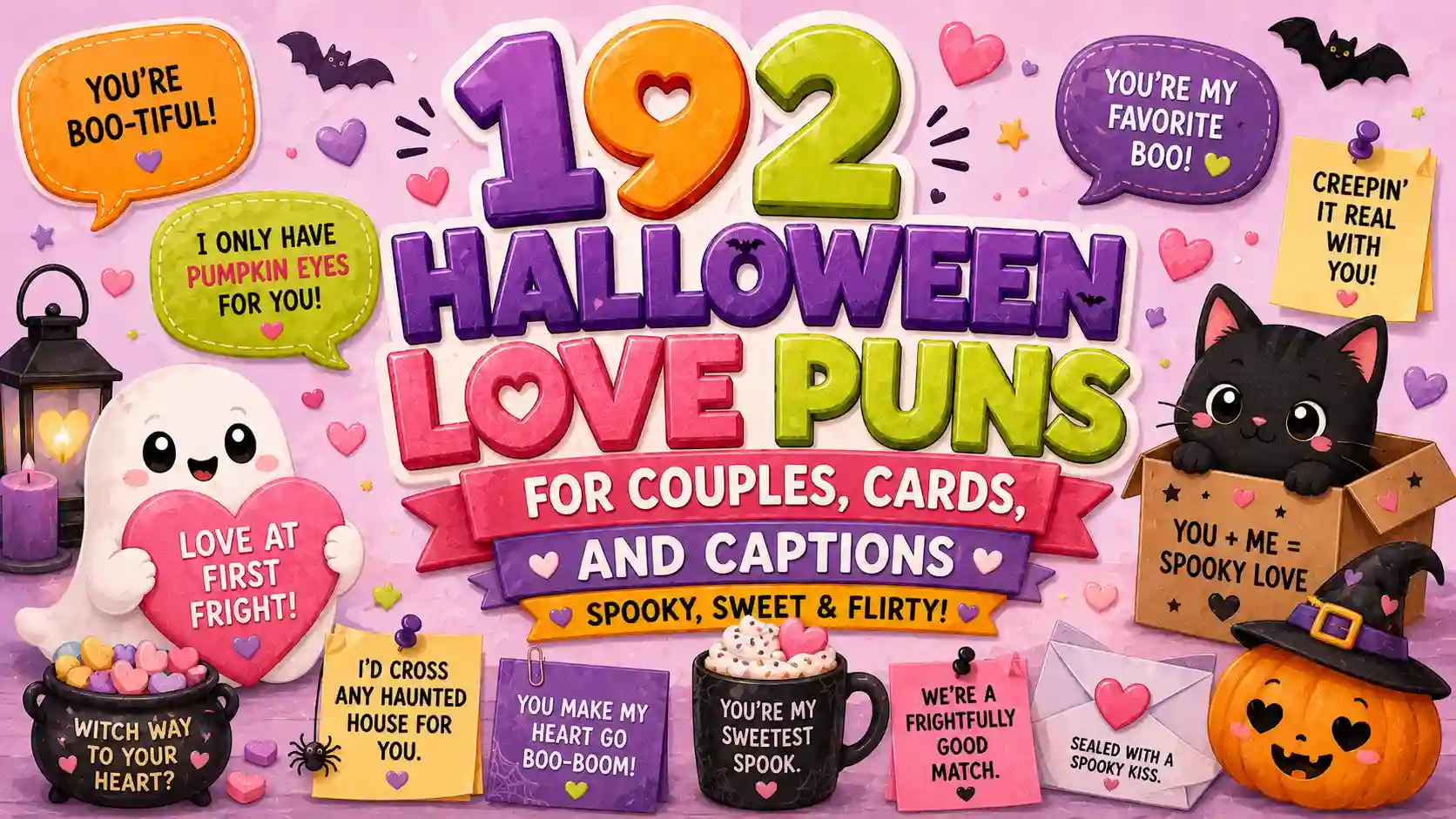 192 Halloween Love Puns for Couples, Cards and Captions