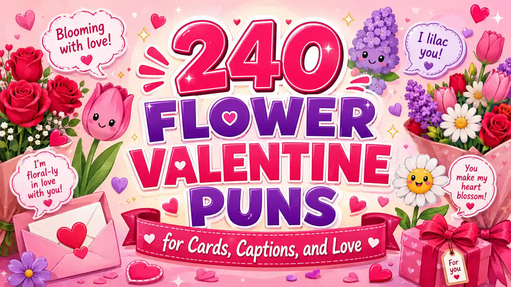 240 Flower Valentine Puns for Cards, Captions, and Love