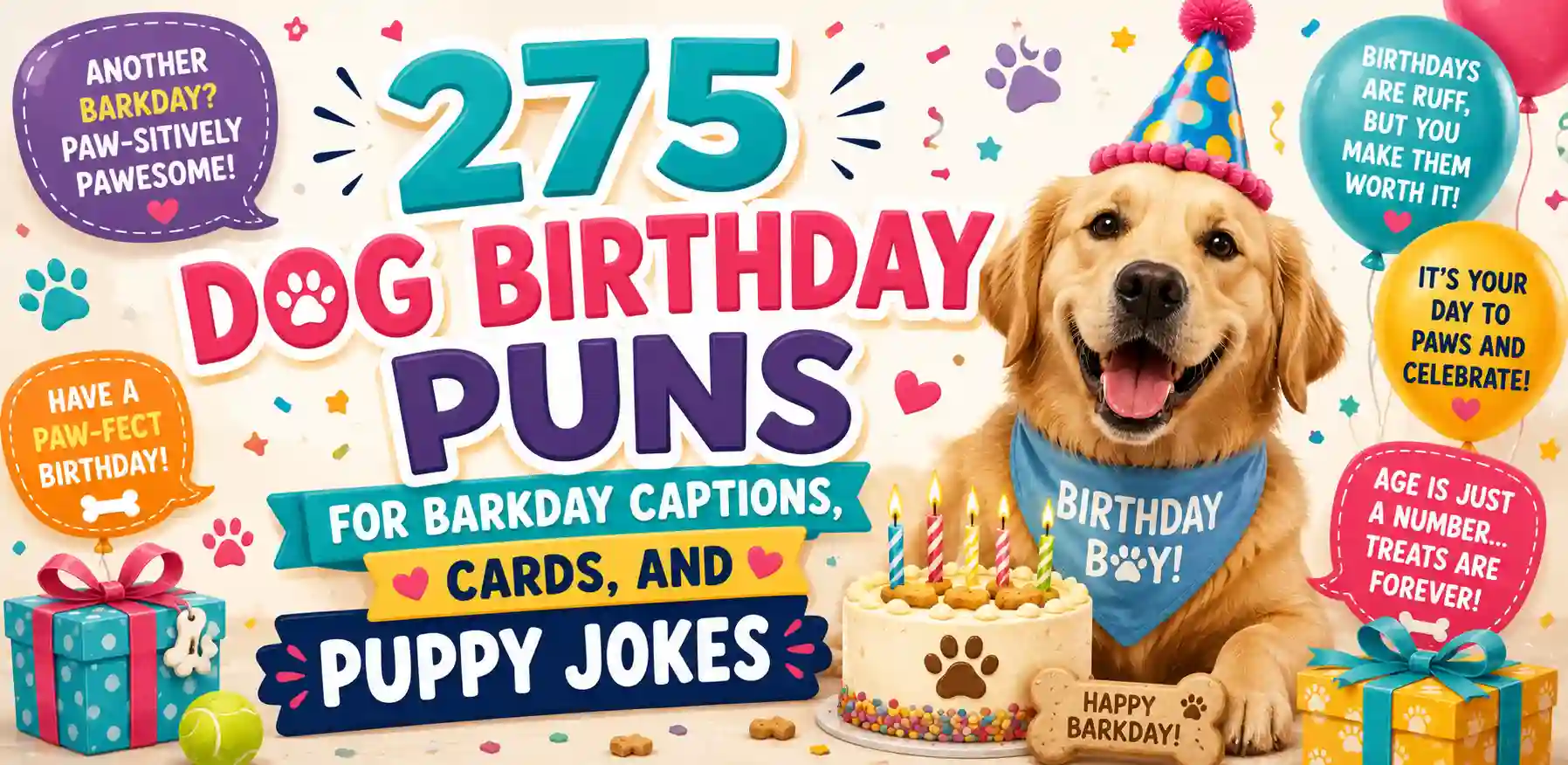 275 Dog Birthday Puns for Barkday Captions, Cards, and Puppy Jokes