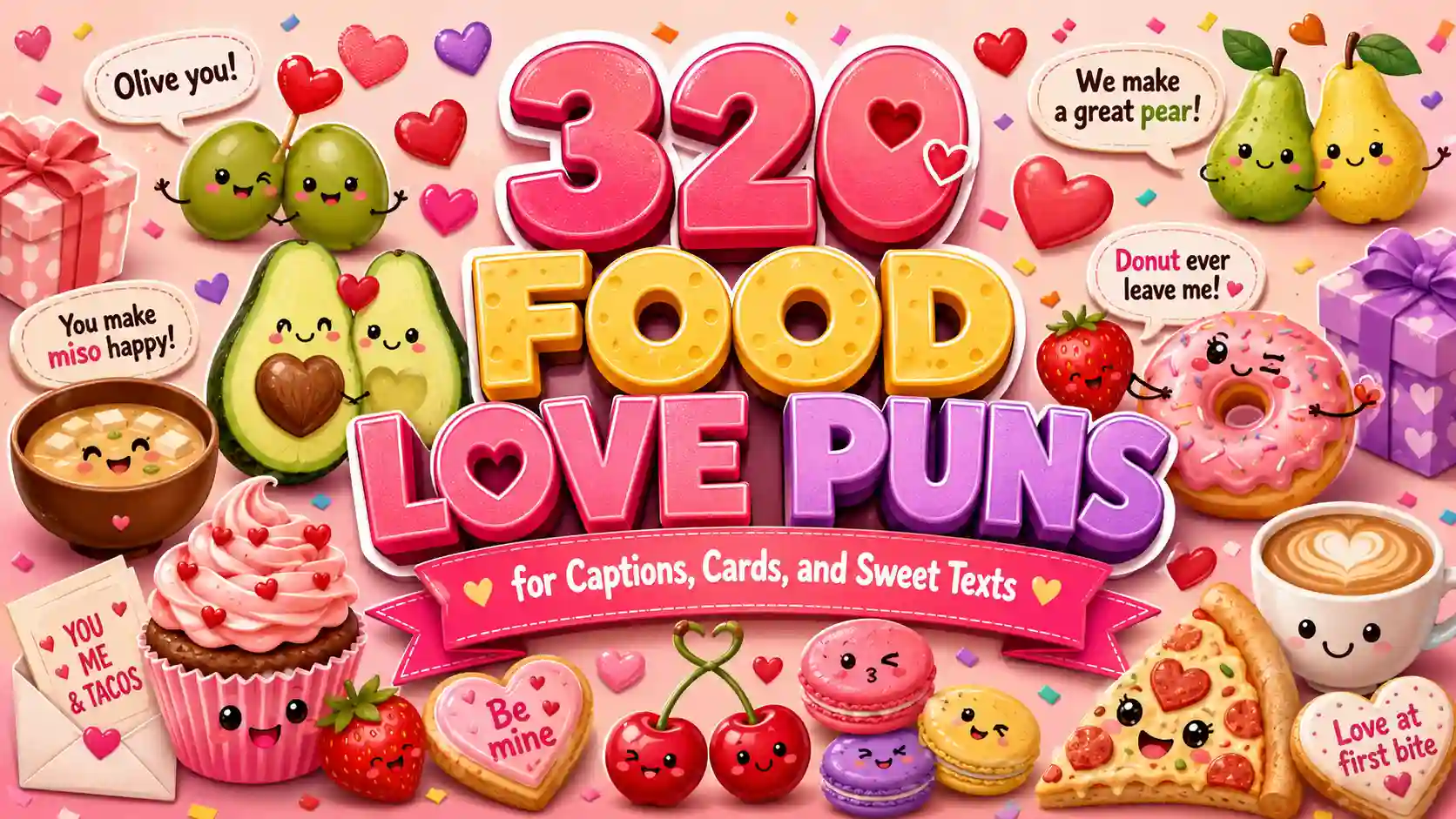 320 Food Love Puns for Captions, Cards, and Sweet Texts