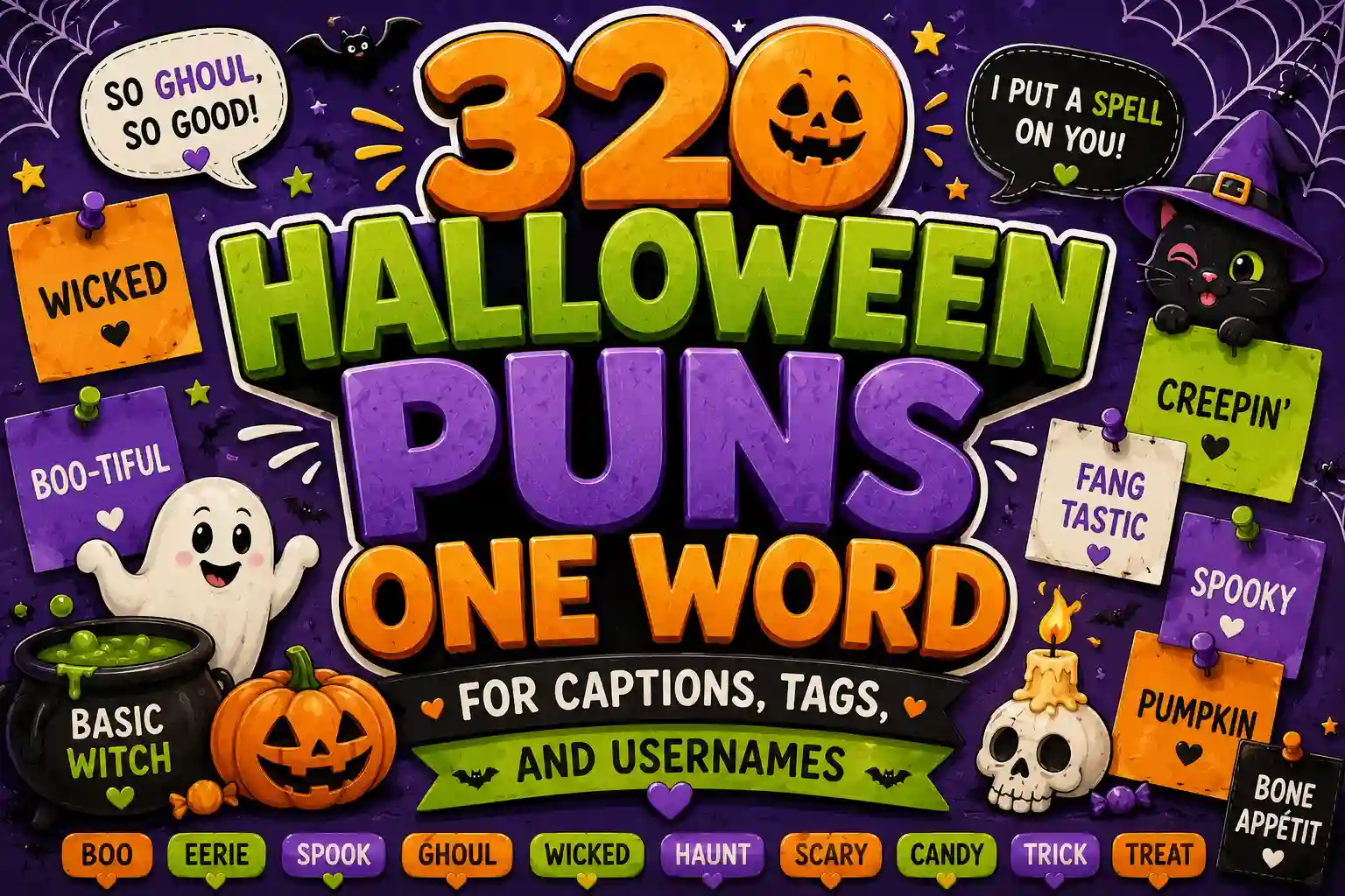 320 Halloween Puns One Word for Captions, Tags, and Usernames