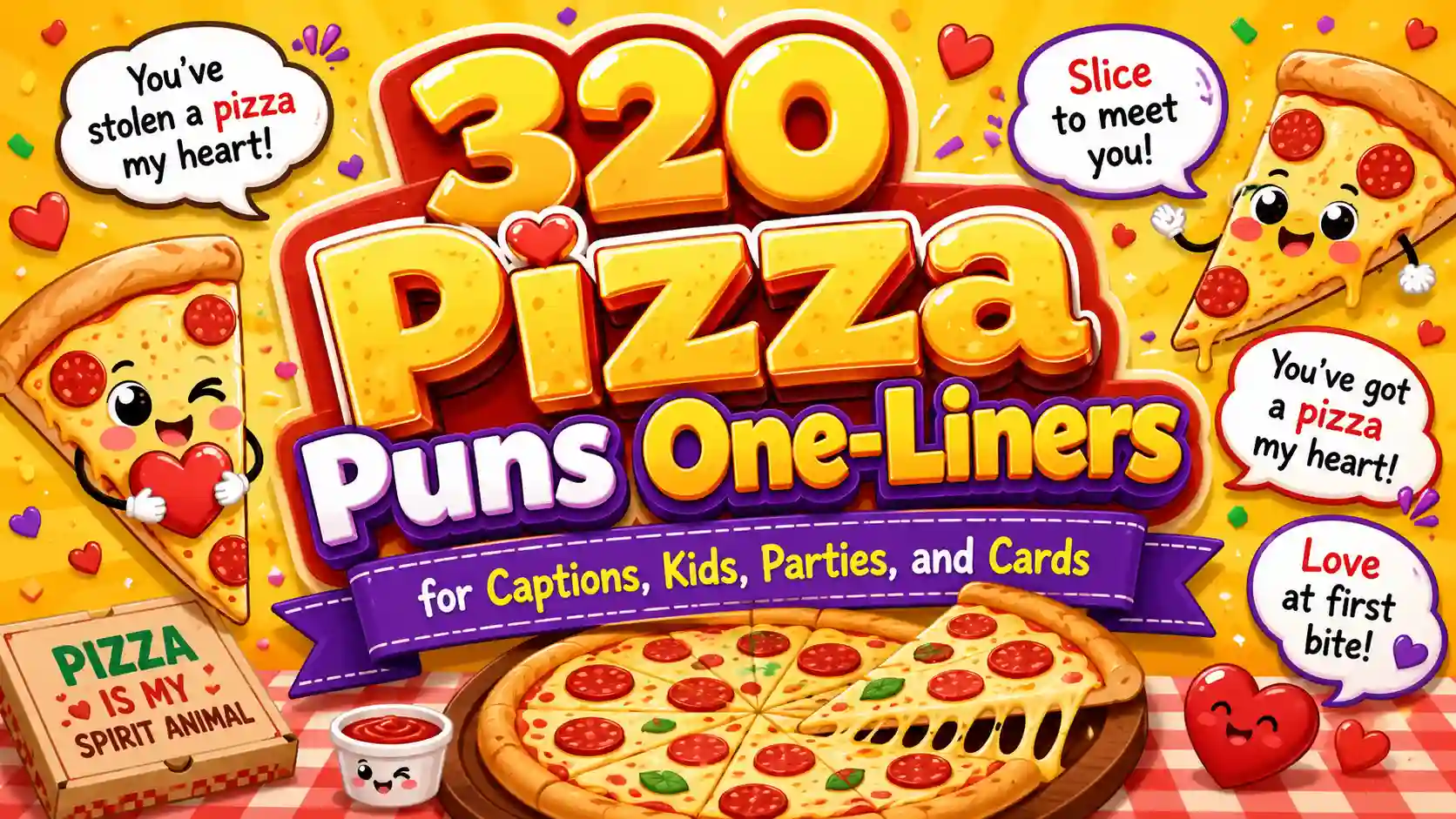 320 Pizza Puns One-Liners for Captions, Kids, Parties, and Cards