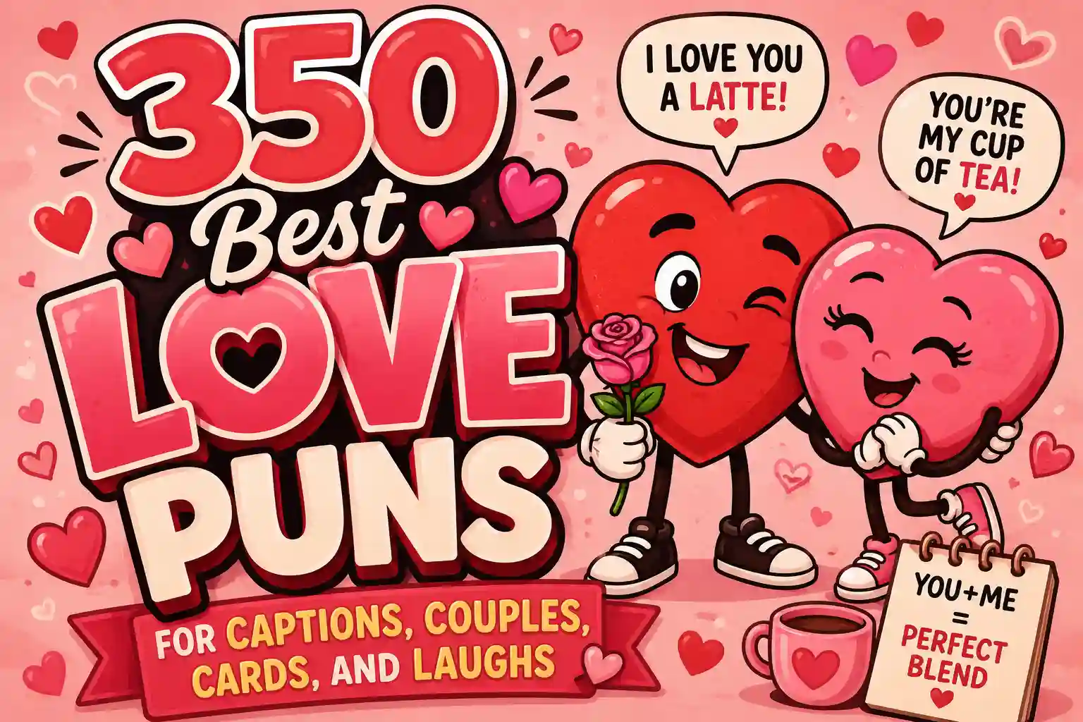 350 Best Love Puns for Captions, Couples, Cards, and Laughs