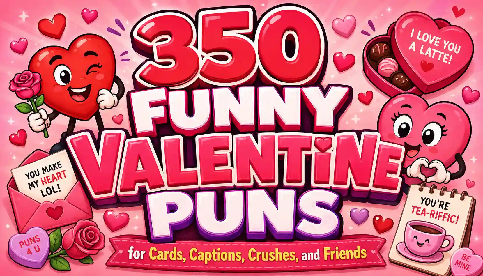 350 Funny Valentine Puns for Cards, Captions, Crushes, and Friends