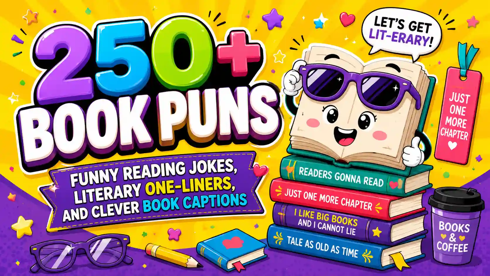 Book Puns: 250+ Funny Reading Jokes, Literary One-Liners, and Clever Book Captions