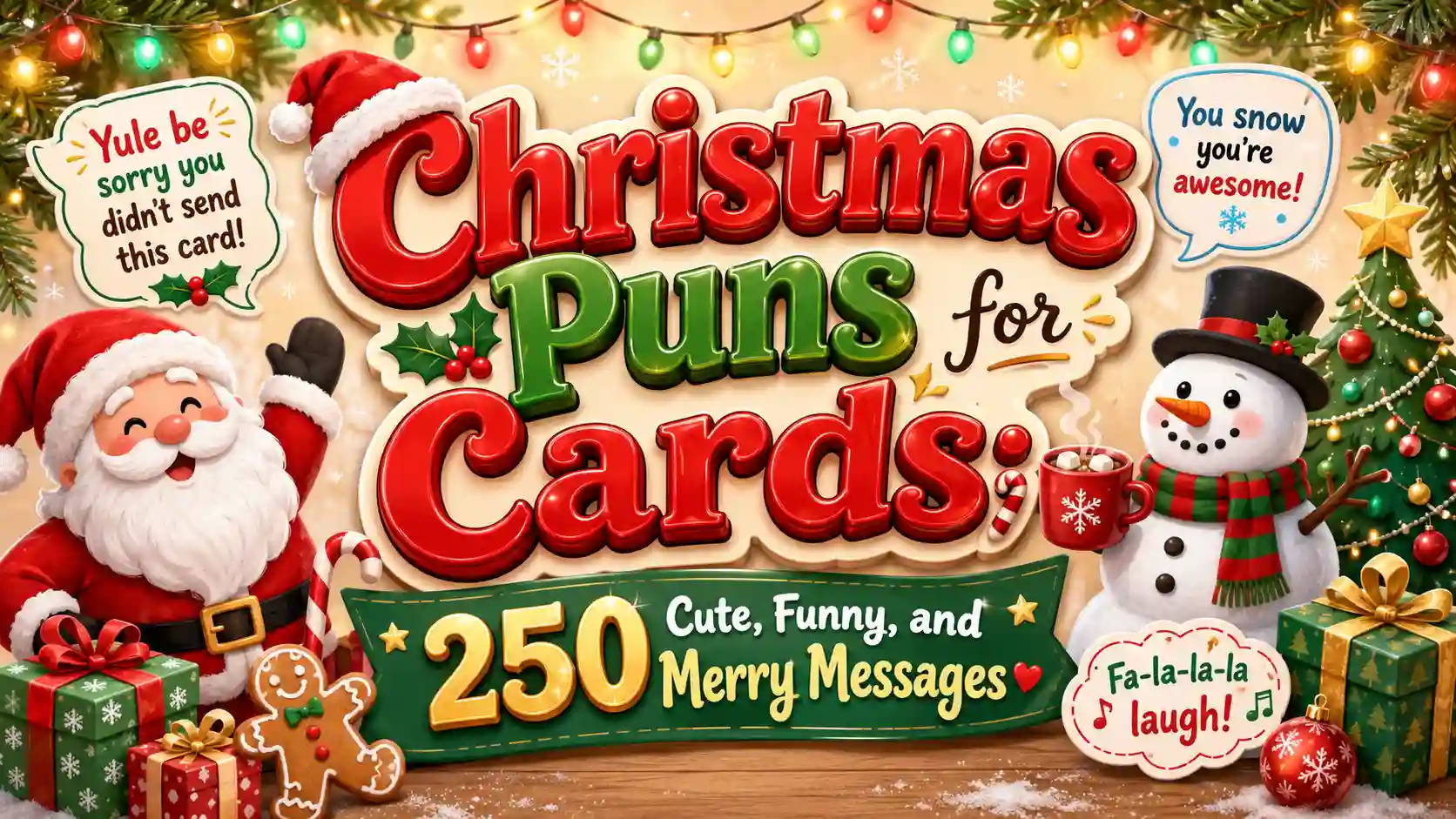 Christmas Puns for Cards: 250 Cute, Funny, and Merry Messages