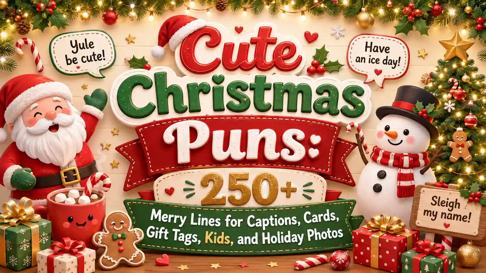 Cute Christmas Puns: 250+ Merry Lines for Captions, Cards, Gift Tags, Kids, and Holiday Photos