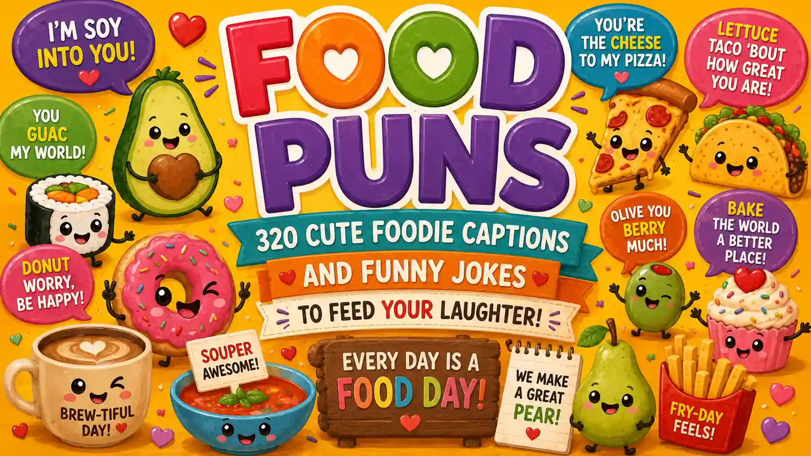 Food Puns: 320 Cute Foodie Captions and Funny Jokes