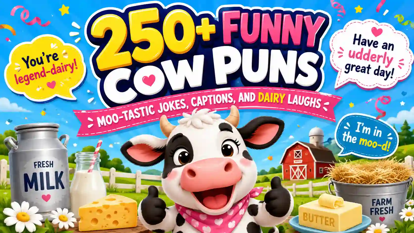 Funny Cow Puns: 250+ Moo-tastic Jokes, Captions, and Dairy Laughs