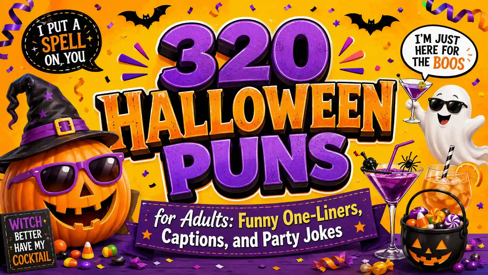 Halloween Puns for Adults: 320 Funny One-Liners, Captions, and Party Jokes