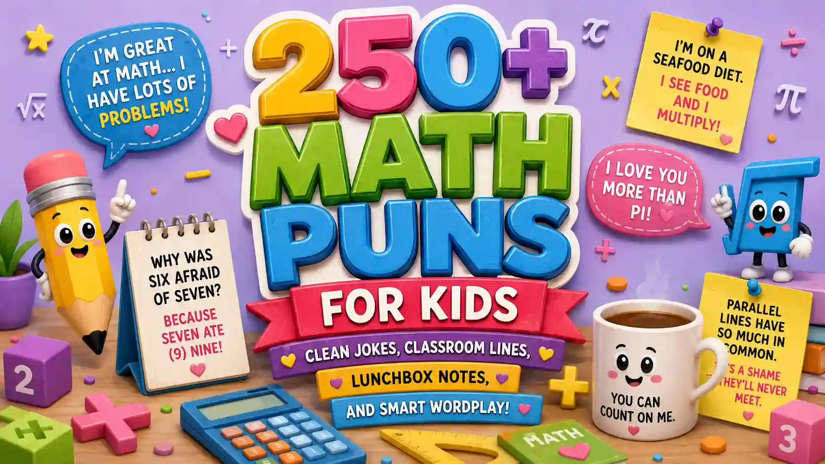 Math Puns for Kids: 250+ Clean Jokes, Classroom Lines, Lunchbox Notes, and Smart Wordplay