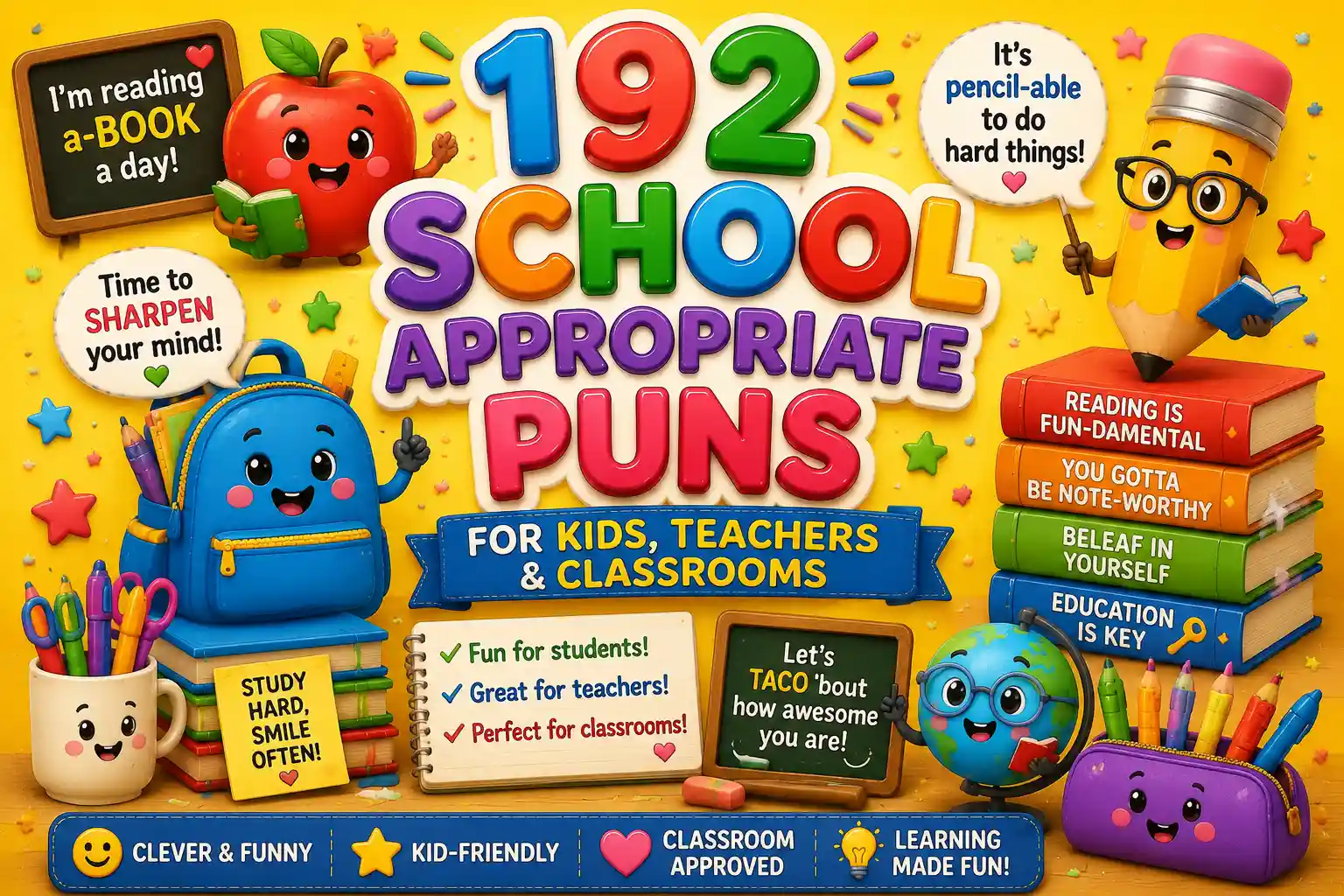 192 School Appropriate Puns for Kids, Teachers & Classrooms