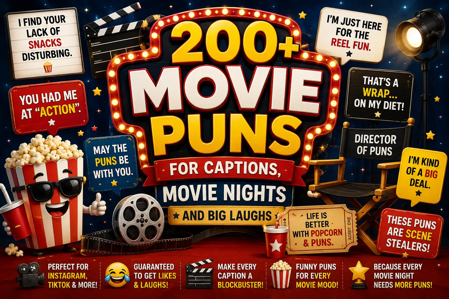 200+ Movie Puns for Captions, Movie Nights and Big Laughs