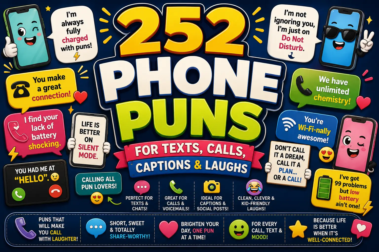 252 Phone Puns for Texts, Calls, Captions & Laughs