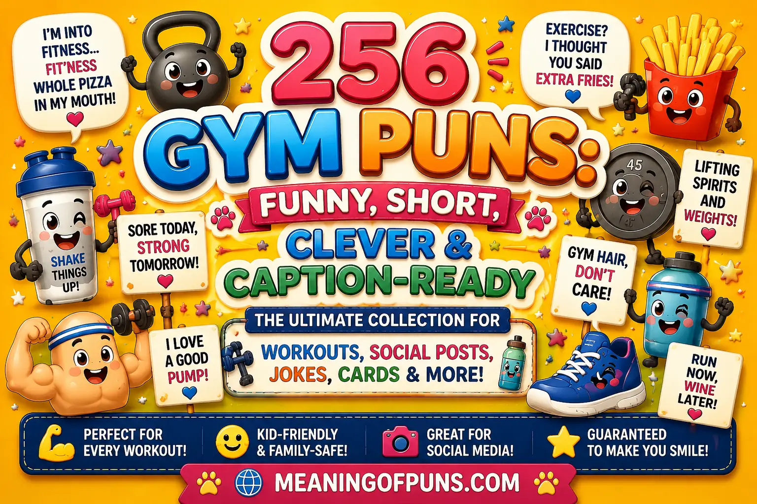 256 Gym Puns: Funny, Short, Clever & Caption-Ready