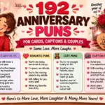 192 Anniversary Puns for Cards, Captions & Couples
