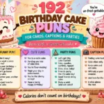 192 Birthday Cake Puns for Cards, Captions & Parties