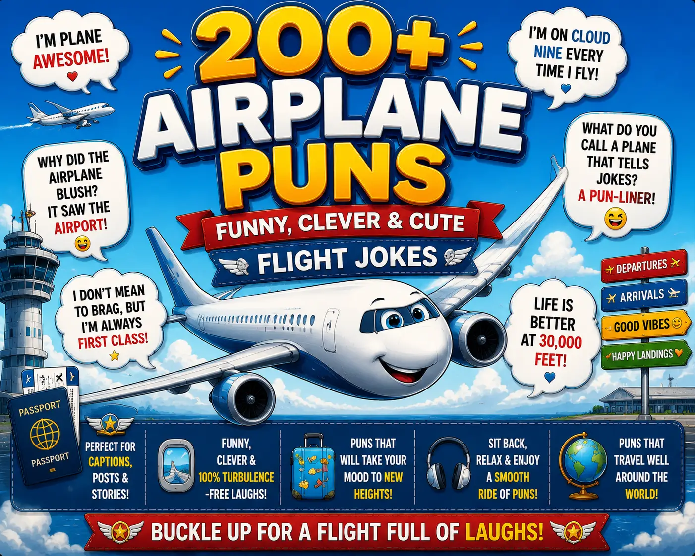 200+ Airplane Puns: Funny, Clever & Cute Flight Jokes