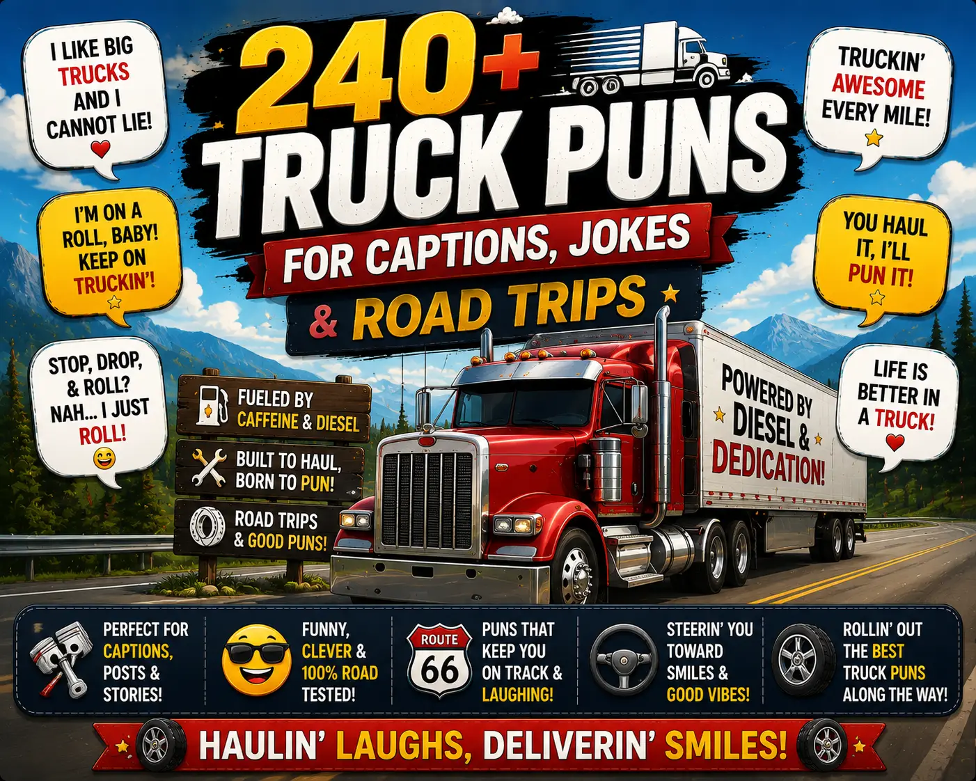240 Truck Puns for Captions, Jokes & Road Trips