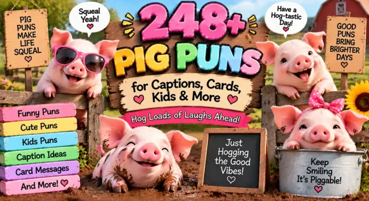248+ Pig Puns for Captions, Cards, Kids & More