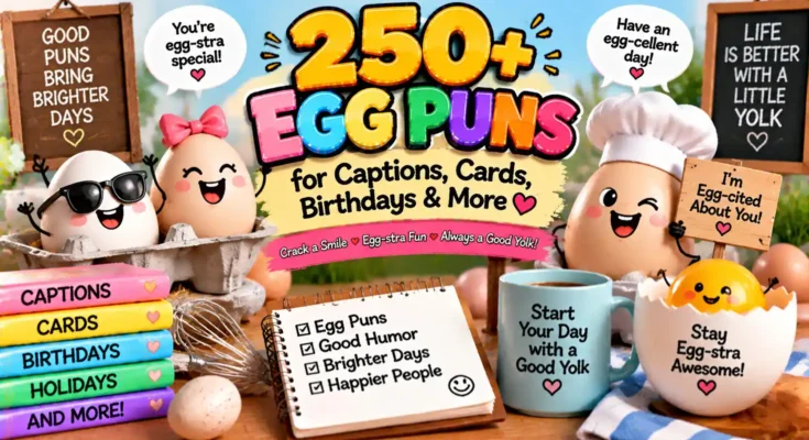 250+ Egg Puns for Captions, Cards, Birthdays & More