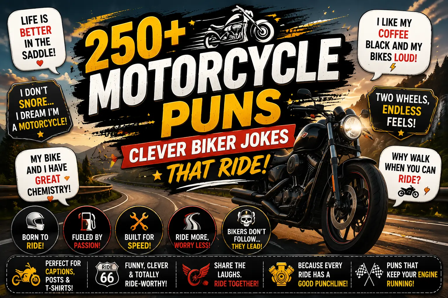 250+ Motorcycle Puns: Clever Biker Jokes That Ride