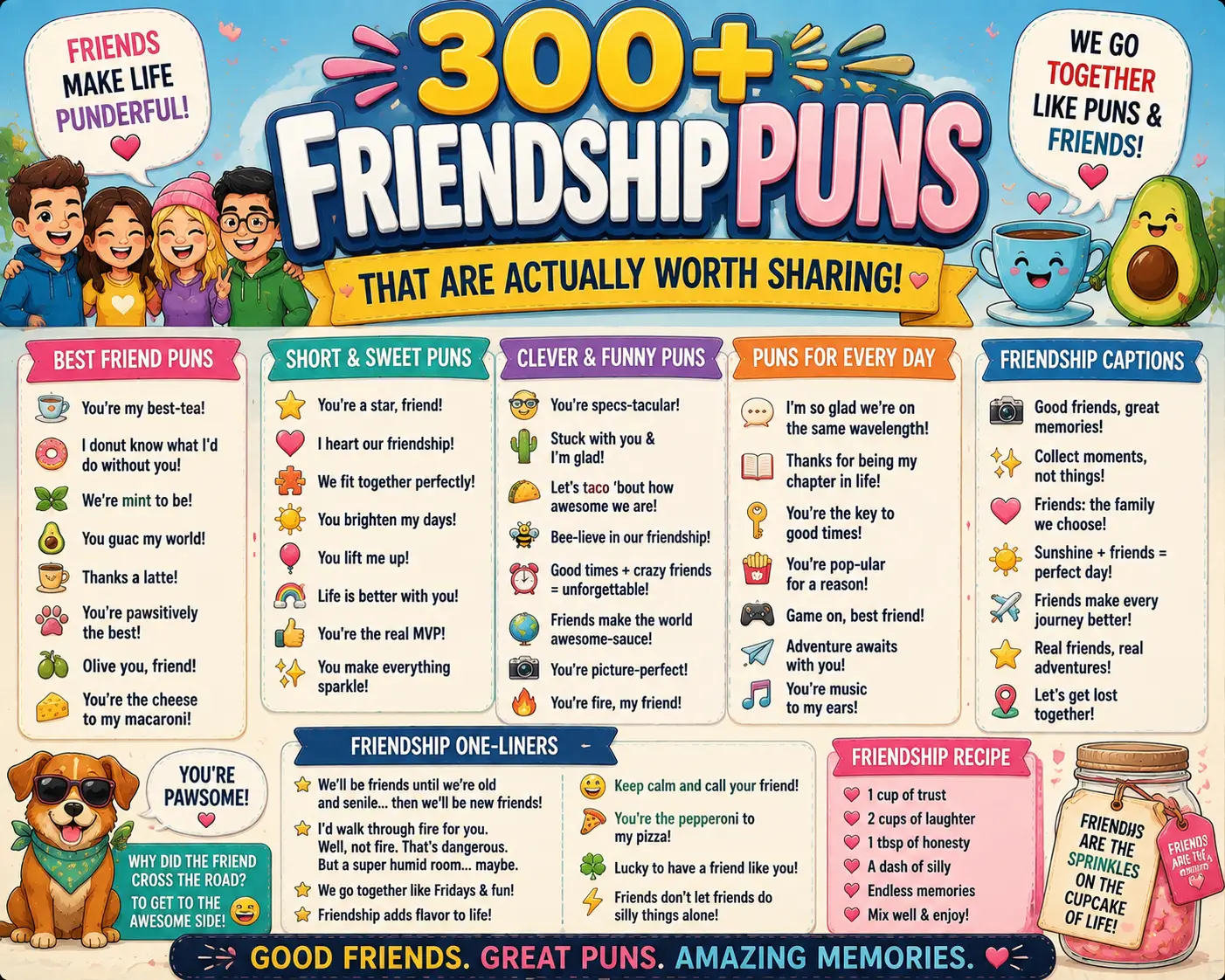 300+ Friendship Puns That Are Actually Worth Sharing