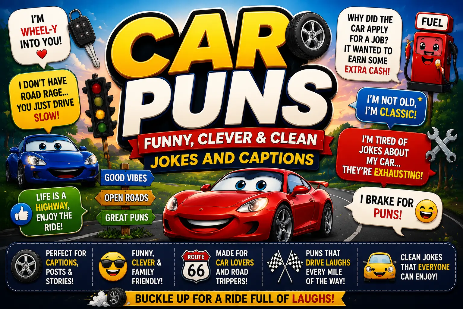 Car Puns: Funny, Clever & Clean Jokes and Captions