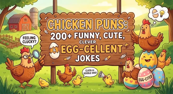 Chicken Puns: 200+ Funny, Cute, Clever & Egg-cellent Jokes