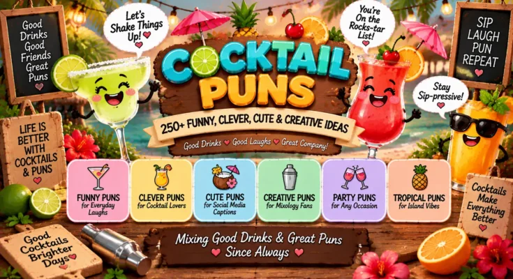 Cocktail Puns: 250+ Funny, Clever, Cute & Creative Ideas