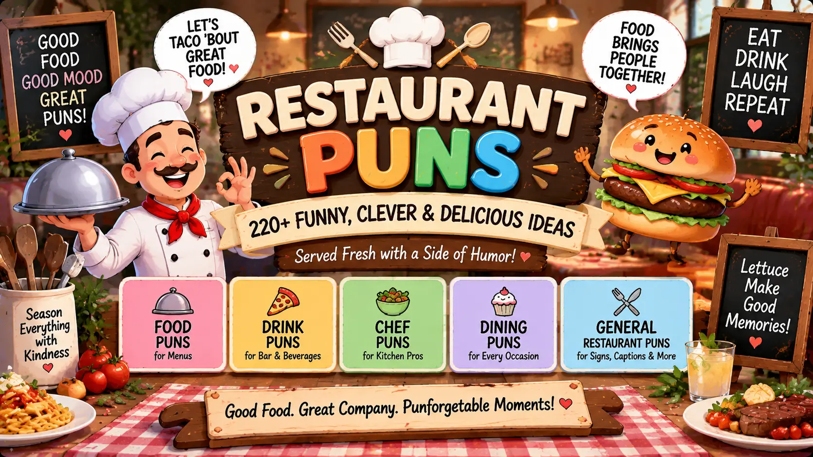 Restaurant Puns: 220+ Funny, Clever & Delicious Ideas
