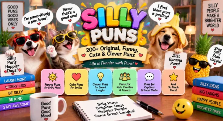 Silly Puns: 200+ Original, Funny, Cute & Clever Puns