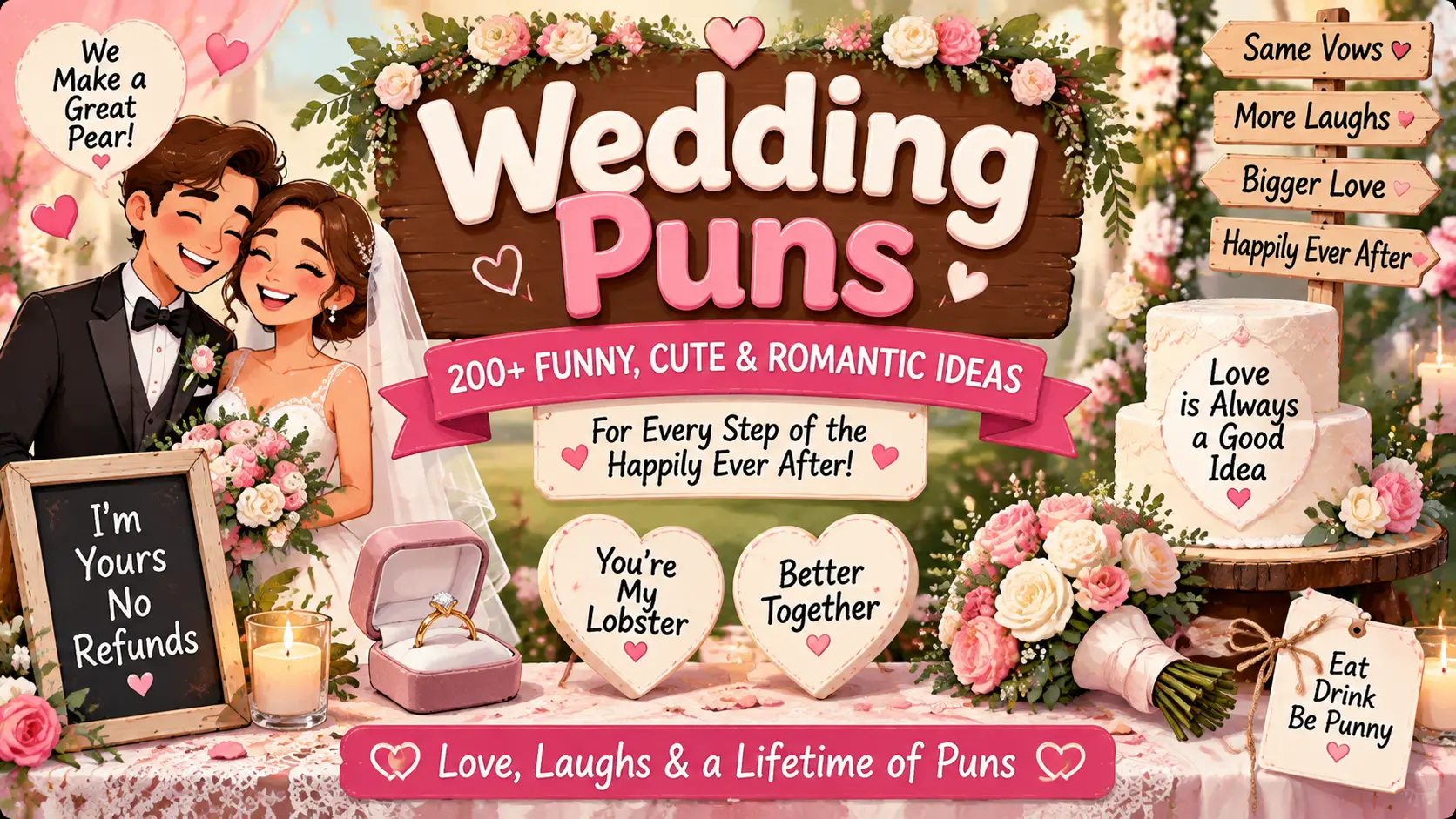 Wedding Puns: 200+ Funny, Cute & Romantic Ideas